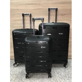 Set 3 Maletas Negro 8 Ruedas Giratorias Cierre Tsa,  Gama Alta ¡envio Gratis!