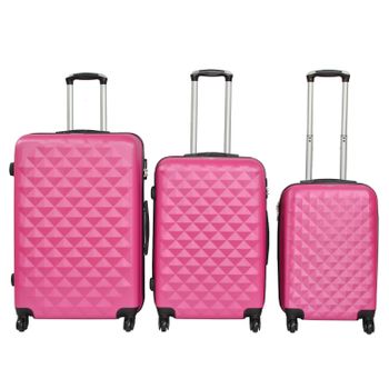 Set 3 Maletas Fucsia Ruedas Giratorias ¡envio Gratis!