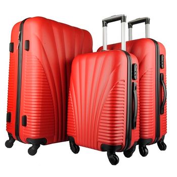 Set 3 Maletas Rojo 4 Ruedas Giratorias ¡envio Gratis!