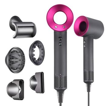 Secador De Pelo Super Hair Dryer Profesional Ionico Con 5 Difusores Incluido, 1600w, Pequeño Electrodomestico Para Belleza