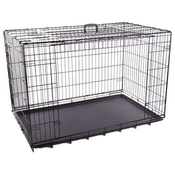 Jaula de metal para perros con ruedas bandeja PawHut 92x62x75 cm