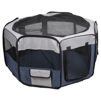 Parque plegable para perros 8 paneles con bolsa PawHut Ø154x76 cm