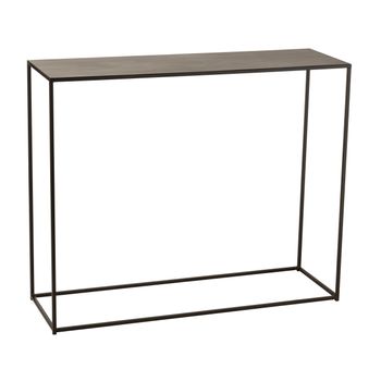 Consola Rectangular De Metal Negro A 110 Cm