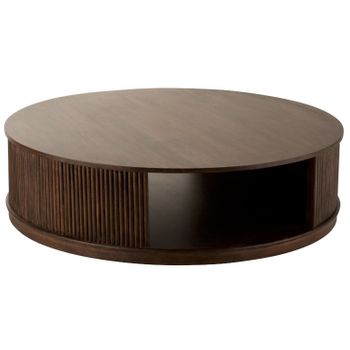 Mesa De Centro Redonda Zoe De Madera De Mango Marrón Oscuro L 121 Cm