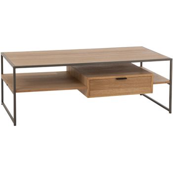 Mueble Tv Marot 1 Cajón De Madera Clara Con Patas De Metal Negro L 120 Cm