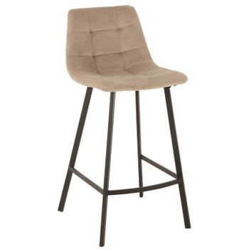 Silla De Bar Olivia De Metal Beige Asiento 69 Cm