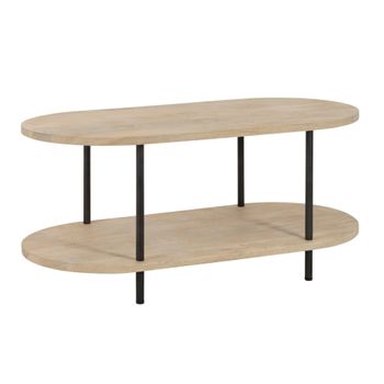 Mesa De Centro De 2 Niveles Elisa De Madera Natural L 60 Cm