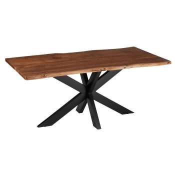 Mesa De Comedor De Madera De Acacia Marrón L 180 Cm