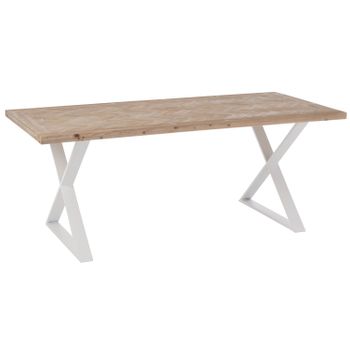 Dupond Blanco Madera Natural Zigzag Mesa De Comedor L 200 Cm