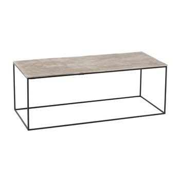 Mesa De Centro Rectangular De Metal Plateado Jonie L 110 Cm