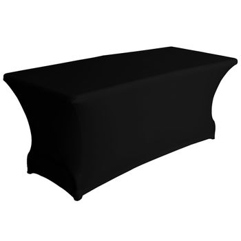 Mantel Para Mesa Rectangular Elástico Negro Perel