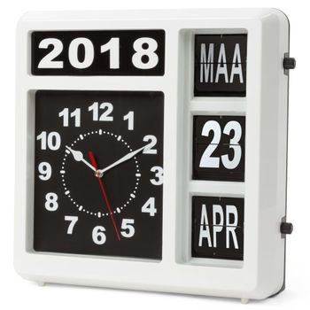 Reloj De Pared Con Calendario Versión Holandesa 31x31 Cm Perel