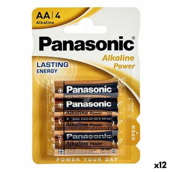 Pilas Alcalinas Panasonic 1x4 Lr6apb Lr6 Aa (12 Unidades)