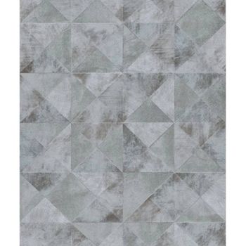 Topchic Papel De Pared Graphic Shapes Facett Gris Metalizado Noordwand