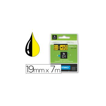 Cinta Dymo Negro Amarillo 9mm X 7 Mt D1 5 Unidades