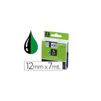 Cinta Dymo 1000 Negro-verde 12mm X 7mt D1