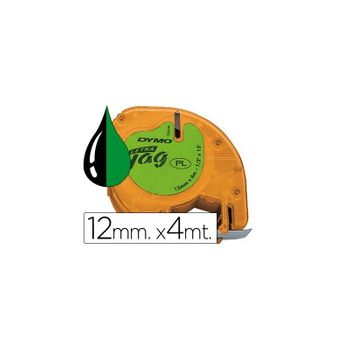 Cinta Dymo 12mmx4mt -negro/verde Acido Para Maquina Letratag 10 Unidades 10 Unidades