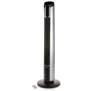 Ventilador De Torre 107 Cm 45 W Negro Y Plateado Domo