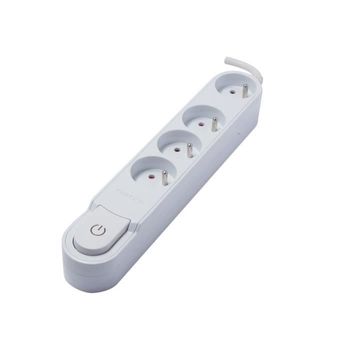 Pack 2 Regletas 6 Enchufes Schuko 1m Blanco Sin Interruptor