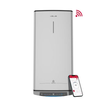 Termo eléctrico con Aerotermia, Ariston, Lydos Hybrid Wifi 80L + Soporte de  pared Instafix, Clase Energetica