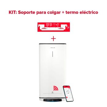 Termo Eléctrico Inteligente, Ariston, Velis Pro Wifi 30l + Sorpote De Pared Instafix, Vertical U Horizontal, Clase Energetica A