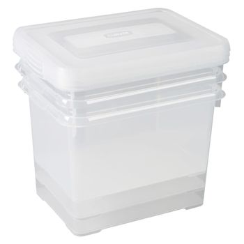 Caja De Plástico Para Almacenaje Transparente 30 L (73x41x18cm) Con Ruedas  con Ofertas en Carrefour