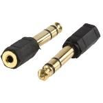 Stereo Audio Adapter 6.35 Mm Male - 3.5 Mm Female Black