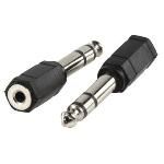 Stereo Audio Adapter 6.35 Mm Male - 3.5 Mm Female Black