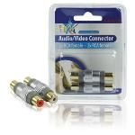 Stereo Audio Adapter 2x Rca Female - 2x Rca Female Silver