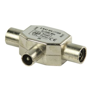 Valueline Divisor Coaxial En Forma De "t" Macho - 2 X Hembra De Metal, Esencial Para Conectar Cable Coaxial