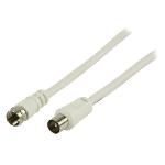 Cable De Antena F Macho - Coaxial Macho De 1.50 M En Color Blanco