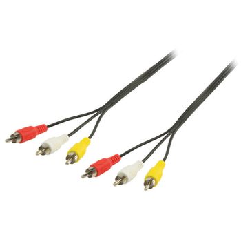 Valueline Cable Av Rca De 3 X Rca Macho A 3 X Rca Macho De 1,00 M En Color Negro