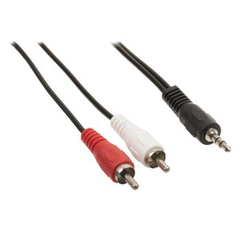 Valueline Cable Adaptador De Audio Jack Estéreo De 3.5 Mm Macho - 2 Rca Macho De 2 Metros En Color Negro