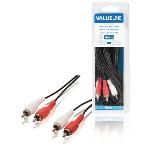 Cable De Audio Est�reo 2 Rca Macho - 2 Rca Macho De 10.00 M En Color Negro