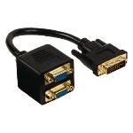 Dvi Cable Dvi-i 24+5-pin Male - 2x Vga Female 0.20 M Black