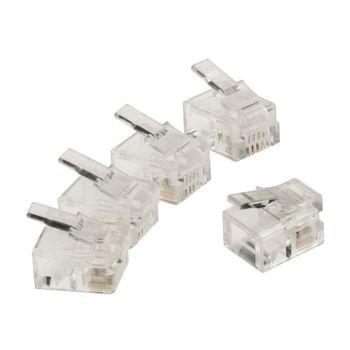 Valueline Conector Rj11 Macho Transparente, Bolsa De 10 Uds, Para Montar En Cable Telefónico