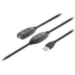 Cable Alargador Usb 2.0 Activo Usb A Macho - Usb A Hembra De 25 M En Color Negro