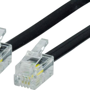 Valueline Cable De Telecomunicaciones Rj10 (4p4c) Macho - Rj10 (4p4c) Macho Plano De 1,00 M En Negro Ne550651040