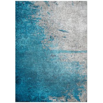 Concurso - Alfombra De Poliéster Plegable Y Lavable Con Base Antideslizante - Lavar A Máquina A 30° - Ecológica Y Reciclable - Made In Belgium - Sabalan Teal - 170x240cm