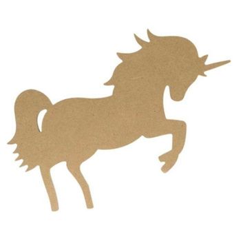 Silueta De Madera Mdf Unicornio - 25,5 Cm