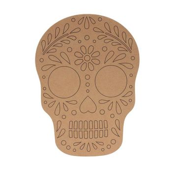 Silueta De Madera Mdf - Calavera - Viva La Vida - 25 X 18,3 X 0,5 Cm