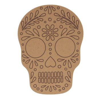 Silueta De Madera Mdf - Calavera - Viva La Vida - 15 X 11 X 0,5 Cm