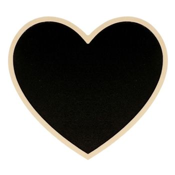 Pizarra Negra Corazón Con Borde De Madera 15 X 13,5 X 0,5 Cm