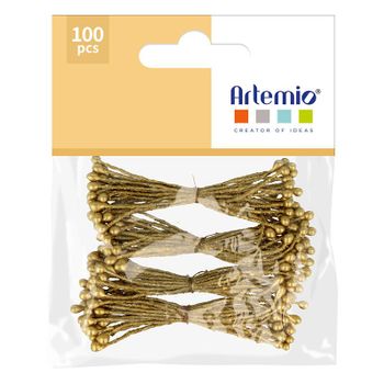 100 Estambres Dorados 6 Cm