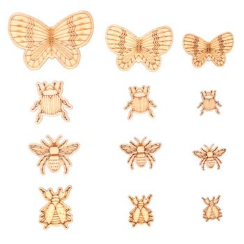 35 Mini Decoraciones De Madera - Insectos