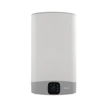 Termo eléctrico con Aerotermia, Ariston, Lydos Hybrid Wifi 80L + Depósito  de Condensados + Soporte de pared Instafix, Clase Energetica A