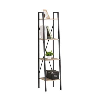 Estantería Tipo Escalera, 4 Baldas, Estilo Industrial, Alto 148 Cm