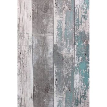 Papel De Pared Topchic Wooden Planks Gris Oscuro Y Azul Noordwand