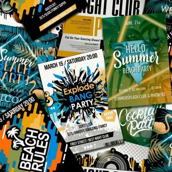 Papel De Pared Good Vibes Club Posters Verde Y Naranja Noordwand