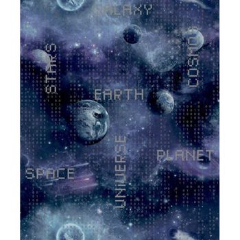 Good Vibes Papel De Pared Galaxy Planets And Text Negro Y Morado Noordwand